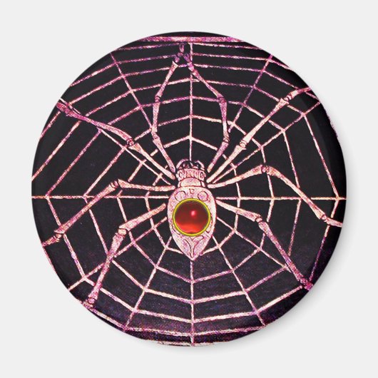 SPIDER UND WEB Red Ruby Black Magnet (Vorne)