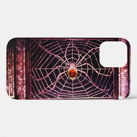 SPIDER UND WEB Red Ruby Gemstone Black Case-Mate iPhone Hülle (Rückseite (Horizontal))