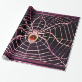 SPIDER UND WEB Red Ruby Gemstone Black Geschenkpapier (Ungerollt)