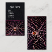 SPIDER UND WEB Red Ruby Gemstone Black Paper Visitenkarte (Vorne/Hinten)