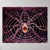 SPIDER UND WEB Red Ruby Gemstone Black Poster (Vorne)
