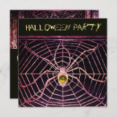 SPIDER- UND WEB-YELLOW TOPAZ-SCHWARZES HALLOWEEN-P EINLADUNG (Vorne/Hinten)