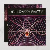 SPIDER- UND WEITROTES RUBY-SCHWARZ-HALLOWEEN-PARTY EINLADUNG (Vorne/Hinten)