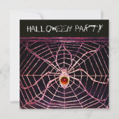 SPIDER- UND WEITROTES RUBY-SCHWARZ-HALLOWEEN-PARTY EINLADUNG (Vorderseite)