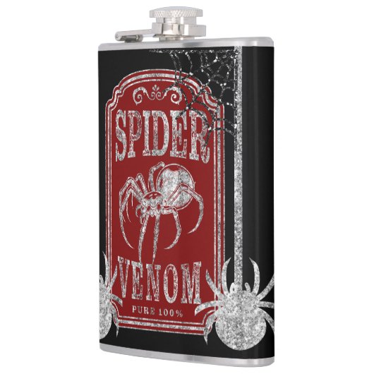 Spider Venom Glitzer Halloween Flachmann (Links)