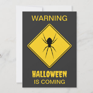 Spider Warning Halloween Einladung