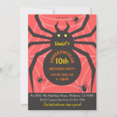 Spider Web 10. Geburtstag spukhaftes Halloween-Par Einladung (Vorderseite)