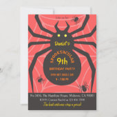 Spider Web 9. Geburtstag spukhaftes Halloween-Part Einladung (Vorderseite)