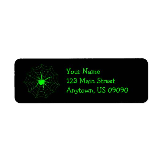 Spider Web Address Labels (grün) (Vorne)