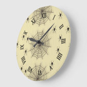 Spider web and spiders on wall große wanduhr (Winkel)