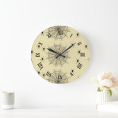 Spider web and spiders on wall große wanduhr (Zuhause)