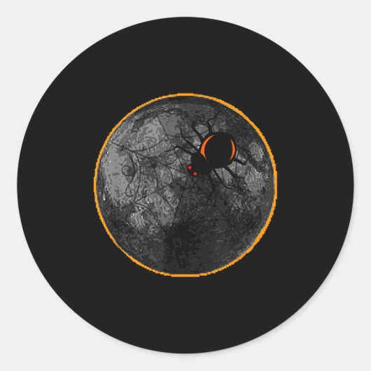 Spider Web Arachnid Moon Solar Runder Aufkleber (Vorderseite)