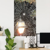 Spider Web bei Nachtfotografie Arachnologie Poster (Heimbüro)
