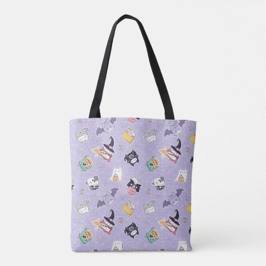 Spider Web Cat Kostüme Personalisiert Trick oder B Tasche (Rückseite)