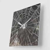 Spider Web Clock Arachnology Quadratische Wanduhr (Winkel)