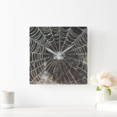 Spider Web Clock Arachnology Quadratische Wanduhr (Zuhause)