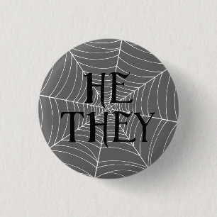 Spider Web Er sie Pronos in Grau Button