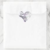 Spider Web Fraktal Background Heart Sticker (Tasche)