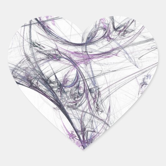 Spider Web Fraktal Background Heart Sticker (Vorderseite)