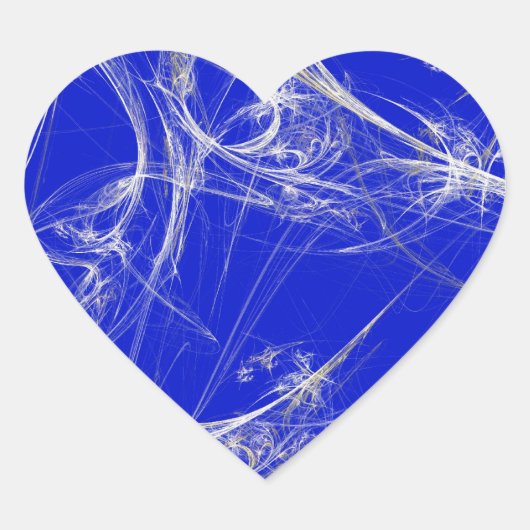 Spider Web Fraktal Background Heart Sticker (Vorderseite)