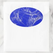 Spider Web Fraktal Background Oval Aufkleber (Tasche)