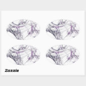 Spider Web Fraktal Background Oval Aufkleber (Blatt)