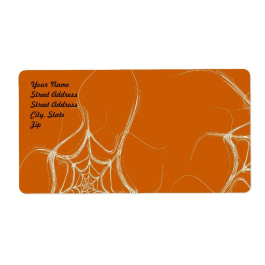 Spider Web Fraktal Background Shipping Label (Vorne)