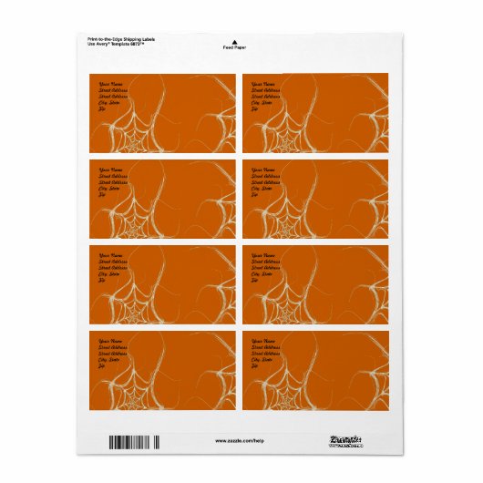 Spider Web Fraktal Background Shipping Label (Vorne)
