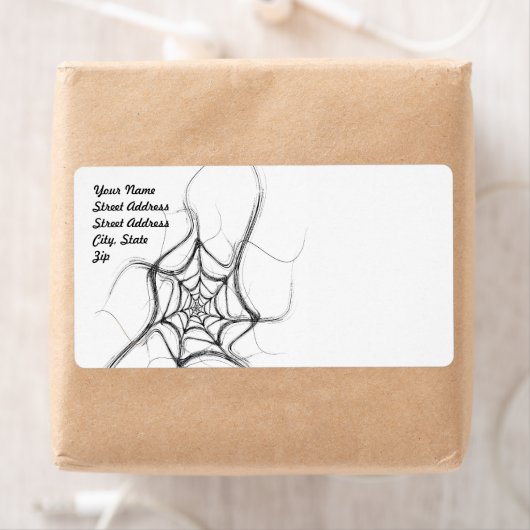Spider Web Fraktal Background Shipping Label (Insitu)