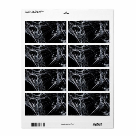 Spider Web Fraktal Background Shipping Label (Vorne)