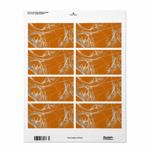 Spider Web Fraktal Background Shipping Label (Vorne)