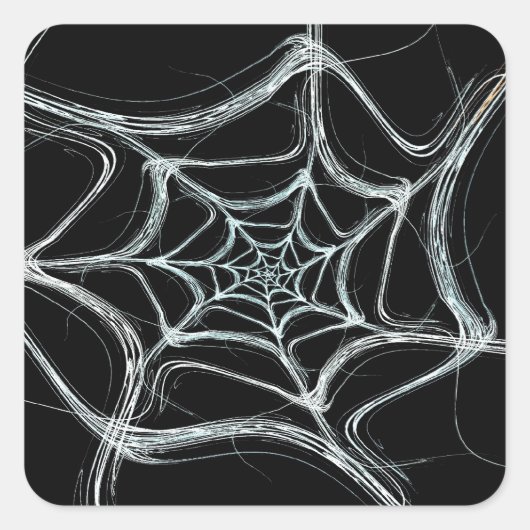 Spider Web Fraktal Background Square Aufkleber (Vorderseite)