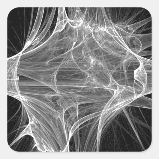Spider Web Fraktal Design Quadratischer Aufkleber (Vorderseite)
