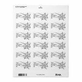 Spider Web Fraktal Hintergrundadresse Aufkleber Adressaufkleber (Vorne)