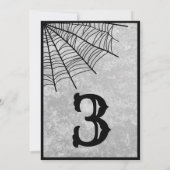 Spider Web Gothic Halloween Hochzeitsfeier Tischnu Dankeskarte (Rückseite)