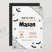 Spider Web Halloween Birthday Invite Einladung (Vorne/Hinten)