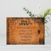Spider Web Halloween Einladung (Stehend Vorderseite)