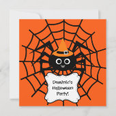 Spider Web Halloween-Party Einladung (Vorderseite)