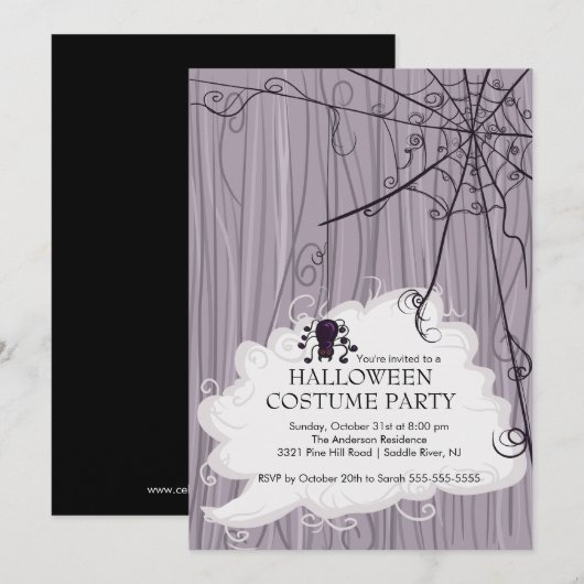 Spider Web Halloween-Party Einladungen (Vorne/Hinten)