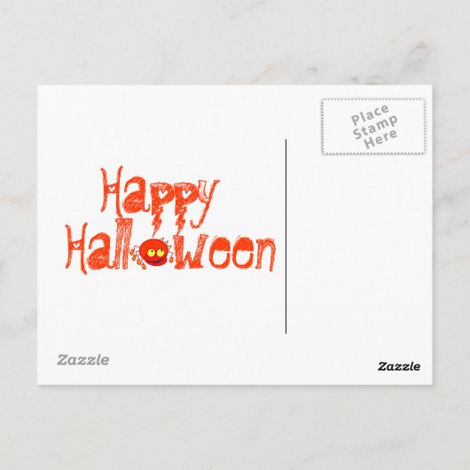 Spider Web Halloween Postcard Postkarte (Rückseite)