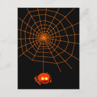 Spider Web Halloween Postcard