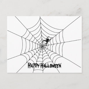 Spider Web Halloween Postcard Postkarte