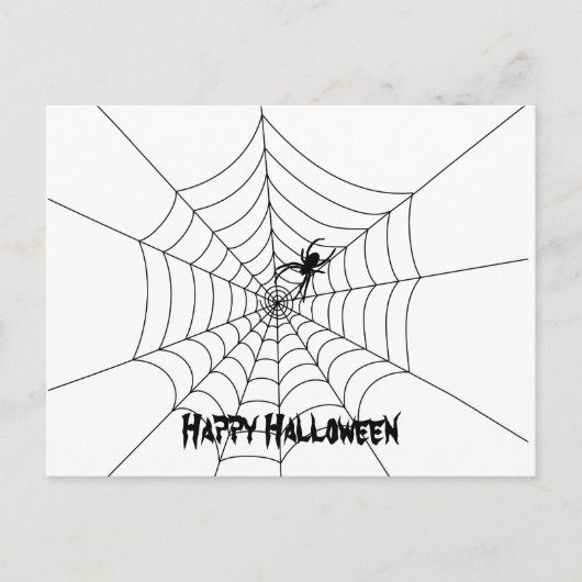 Spider Web Halloween Postcard Postkarte (Vorderseite)