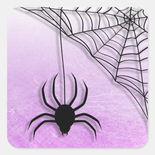 Spider Web Halloween Schwarze und Lila Sticker (Vorderseite)