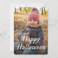 Spider Web Happy Halloween Foto Card