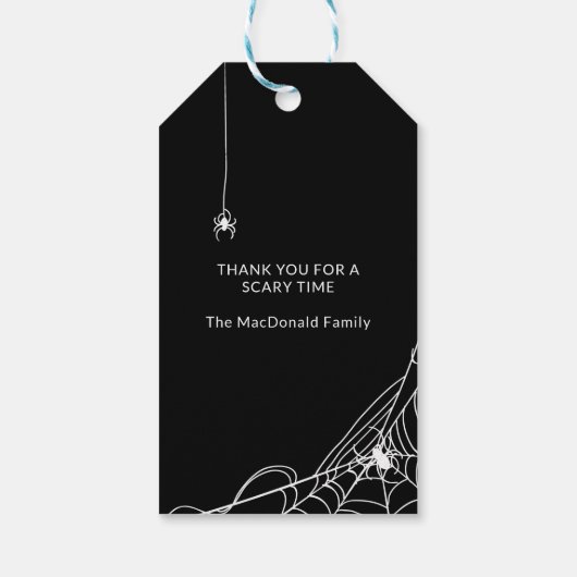 Spider Web Happy Halloween Personalisiert Danke Geschenkanhänger (Rückseite)