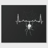 Spider Web Heartbeat Cobweb Spider Gift Geschenkpapier (Flach)