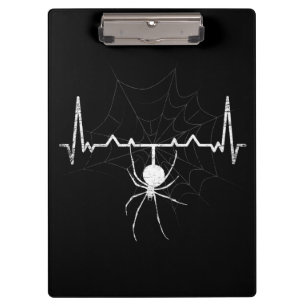 Spider Web Heartbeat Cobweb Spider Gift Klemmbrett