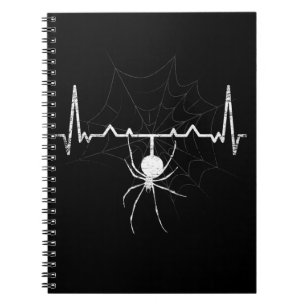 Spider Web Heartbeat Cobweb Spider Gift Notizblock