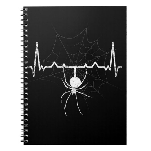 Spider Web Heartbeat Cobweb Spider Gift Notizblock (Vorderseite)